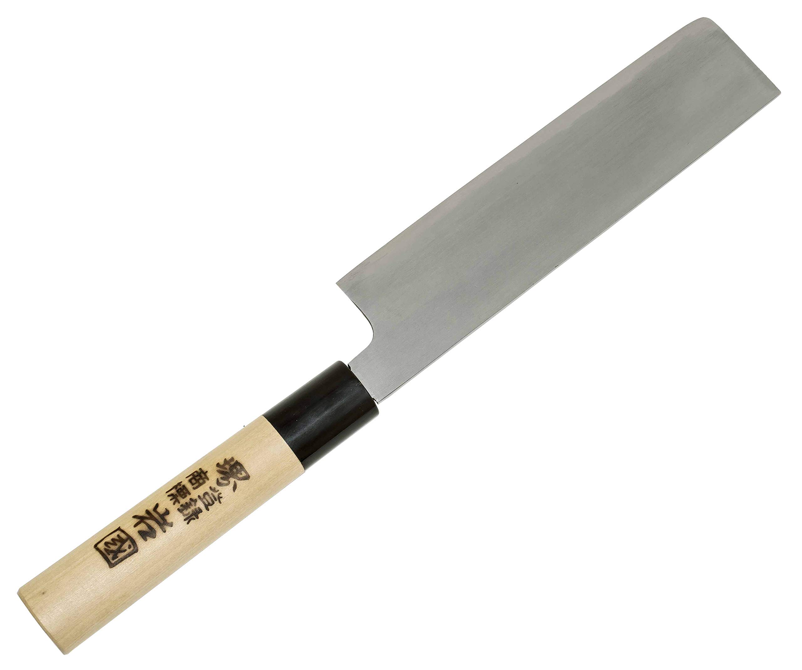 堺刀司　菜切包丁　　180mm Amazon｜堺刀司 菜切り包丁 シルバー 両刃菜切180mm 岩国 両刃 菜切 A