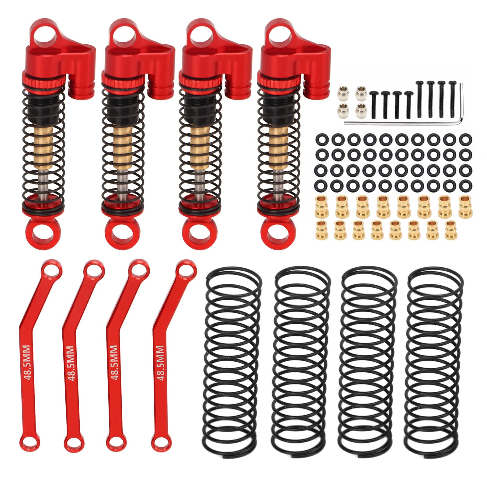 Zestaw drążków kierowniczych 1/24, ze stali stopowej aluminium, wysoka precyzja, lekki, zestaw korbowodów 1/18 do FMS FCX24 (czerwony)