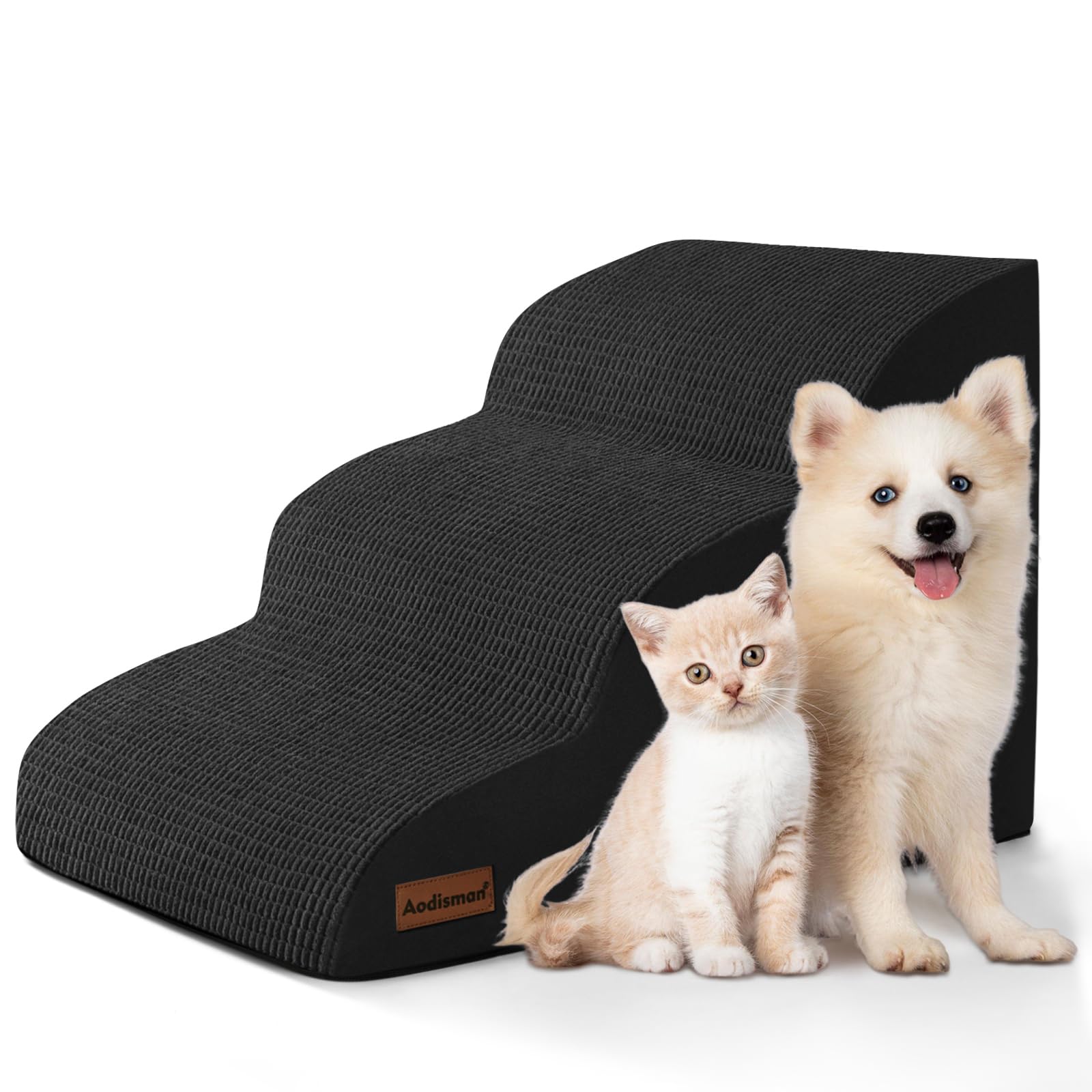 Aodisman Dog Stairs for Small Dogs and Cats,3-Step Pet Ramp for Couch,Chair