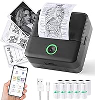 Vista 1 de cudinham Mini impresora Print Pods, fabricador de pegatinas térmico sin tinta con 10 rollos de papel de impresión, Printpod de bolsillo
