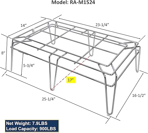 Miniatura 2 de GSW 4pcs RA-M1524 Heavy Duty All Welded Chrome Wire Rack multifuncional 25-14"x17"x8"