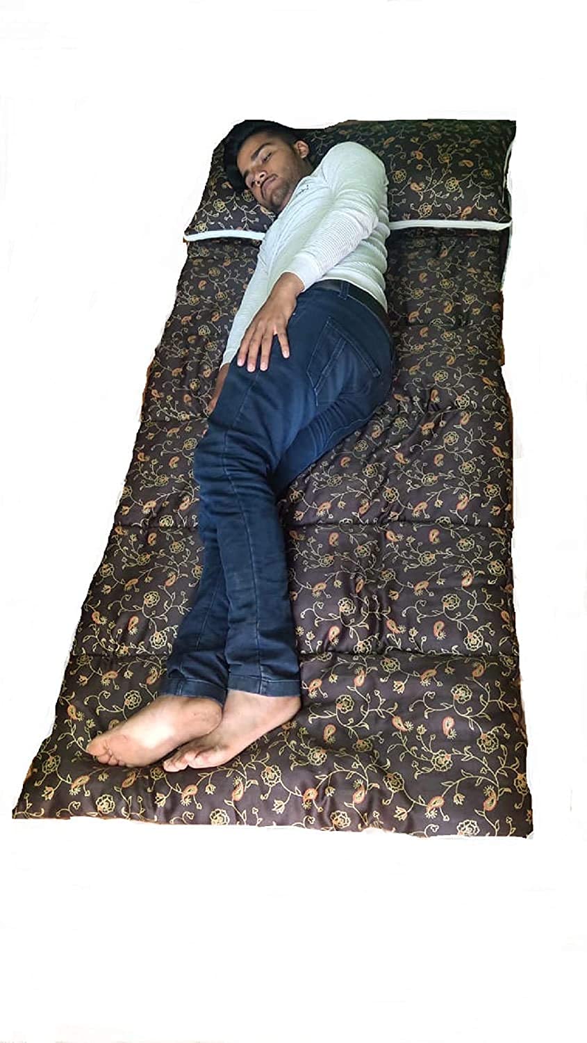 NextGo Foldable Guest and Bachelor Mattress Full Size (Brown)(Queen)