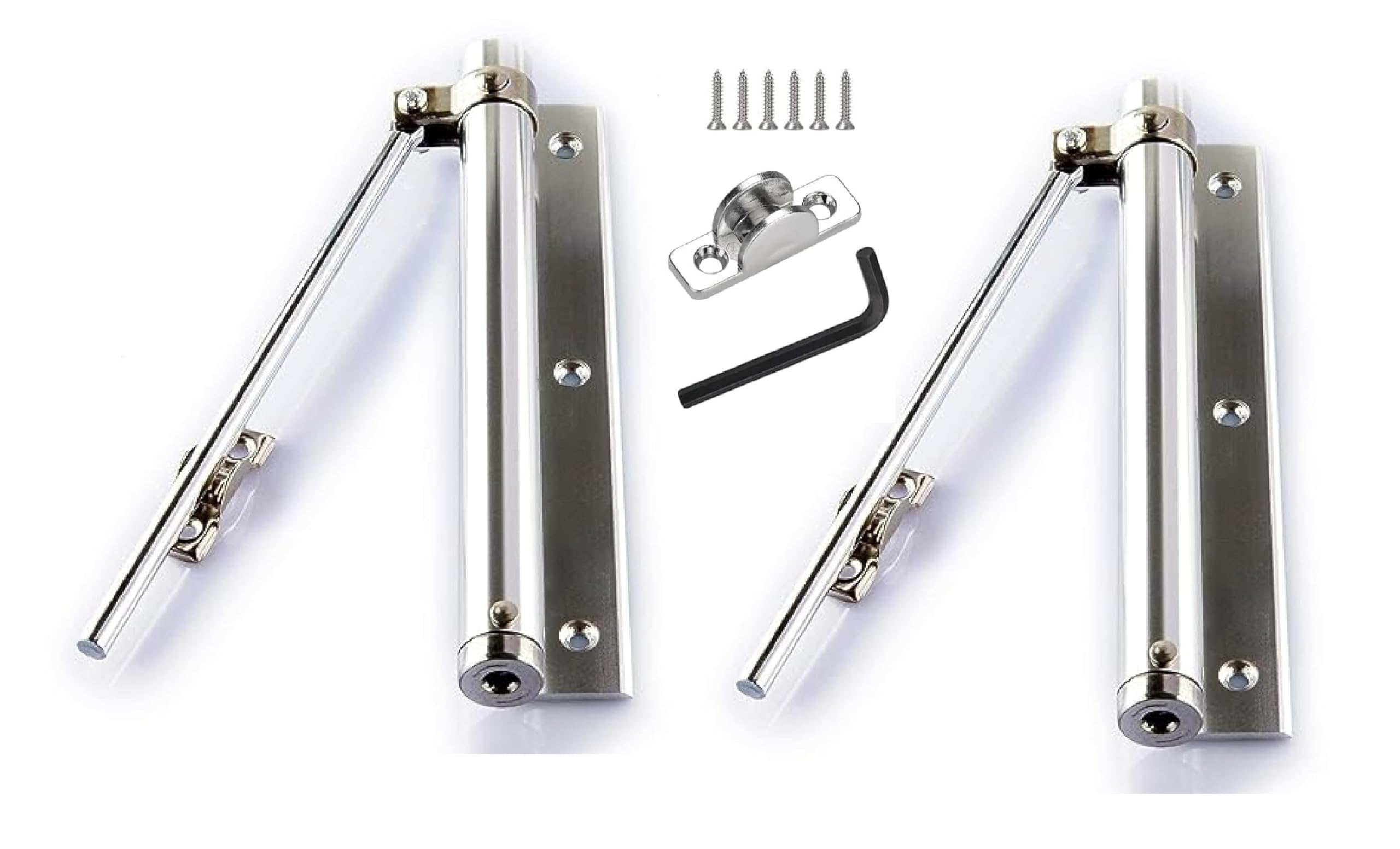 Spring Door Closer, Adjustable Automatic Self-Closing Alloy, Fire Rated for Hinged and Gate Doors, Stainless Steel Heavy Duty Door Closer for Home and Office (2)