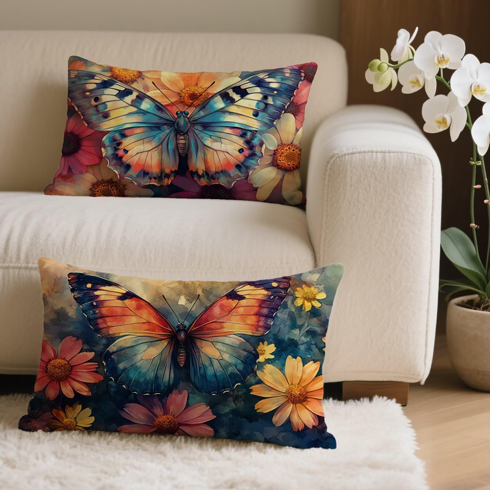 Housse coussin 60x80 aspect lin haut de gamme | Finition imperméable pour extérieur