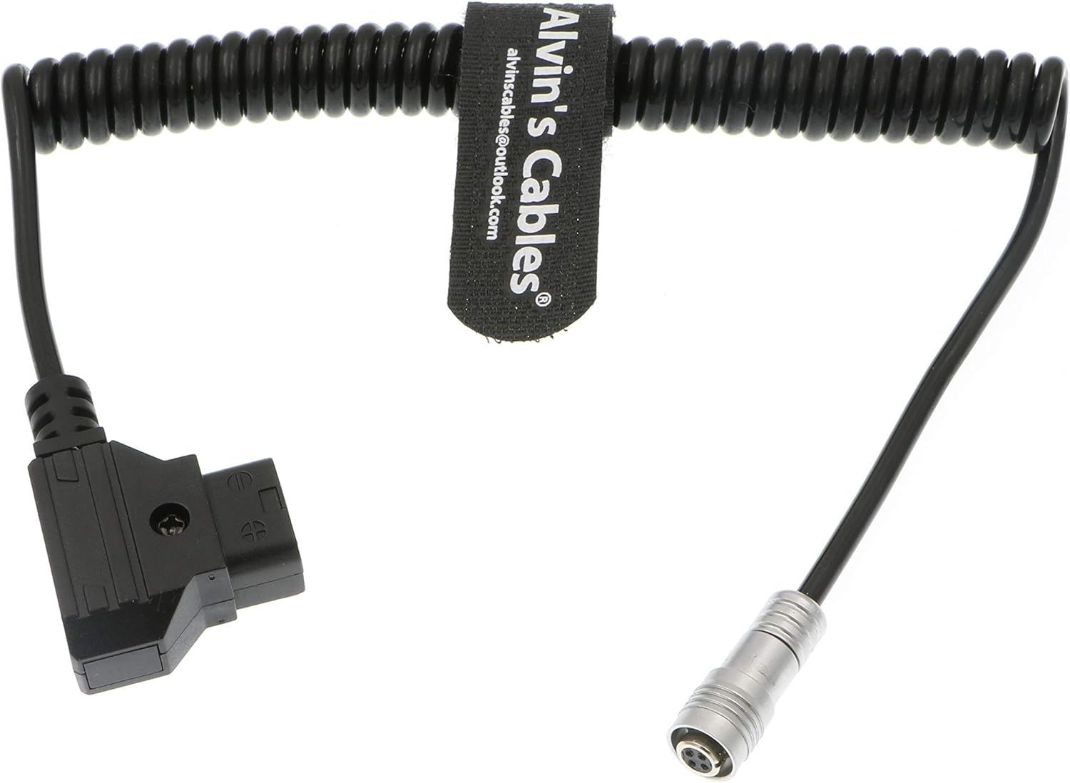 Alvin's Cables PORTKEYS BM5 BM7 Monitor Power Cable D-TAP to 4 Pin Female Coiled Power Cord