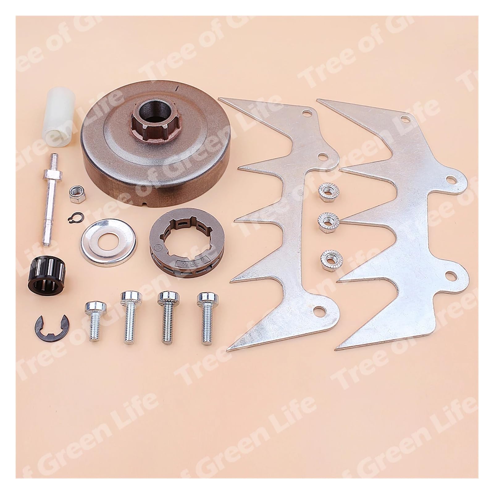 Fit For S-t-i-h-l MS460 MS440 046 044 Bumper Spike Felling Dog Catcher Chainsaw 1128 007 1000 3/8" 7T Chain Clutch Drum Sprocket Rim