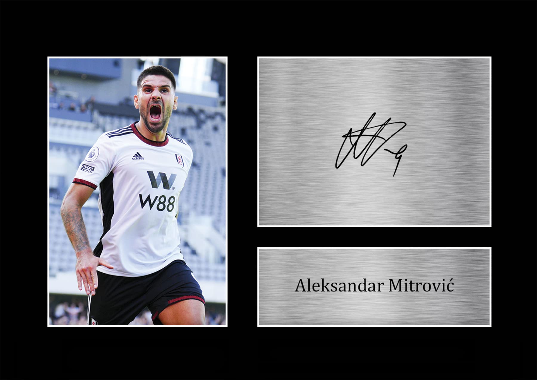 HWC Trading A4 Aleksandar Mitrovic Fulham Regali Stampati Autografo Firmato Foto Per Gli Appassionati Di Calcio E Sostenitori - A4
