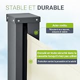 Juskys Store latéral 160 x 500 cm Extensible et Opaque, Brise-Vue pour Balcon, terrasse et Jardin, Auvent latéral avec Support Mural, Protection Solaire en Acier & Tissu Impermeable - Beige - 5