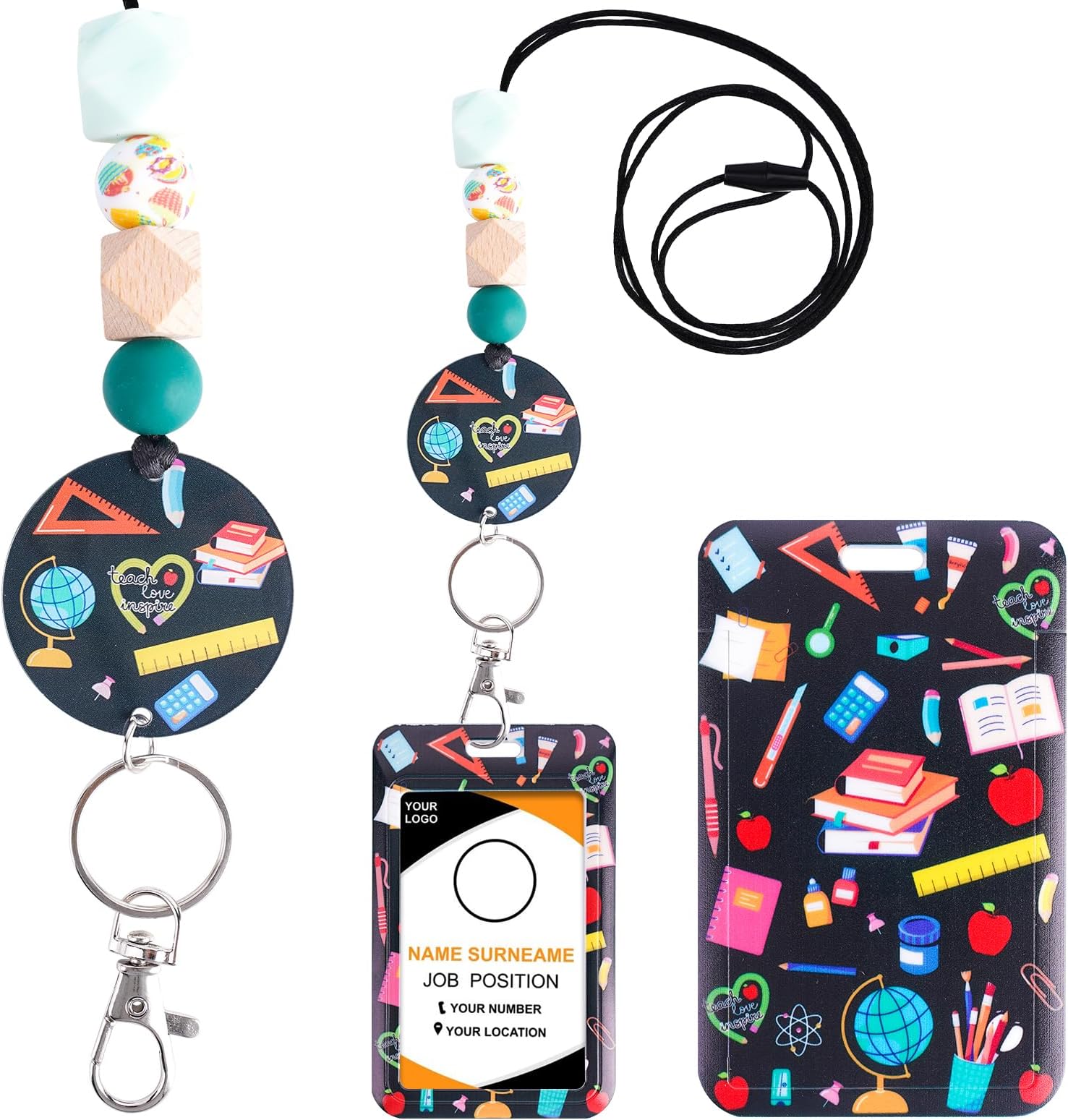 Teacher Lanyards for ID Badges Breakaway Keychain