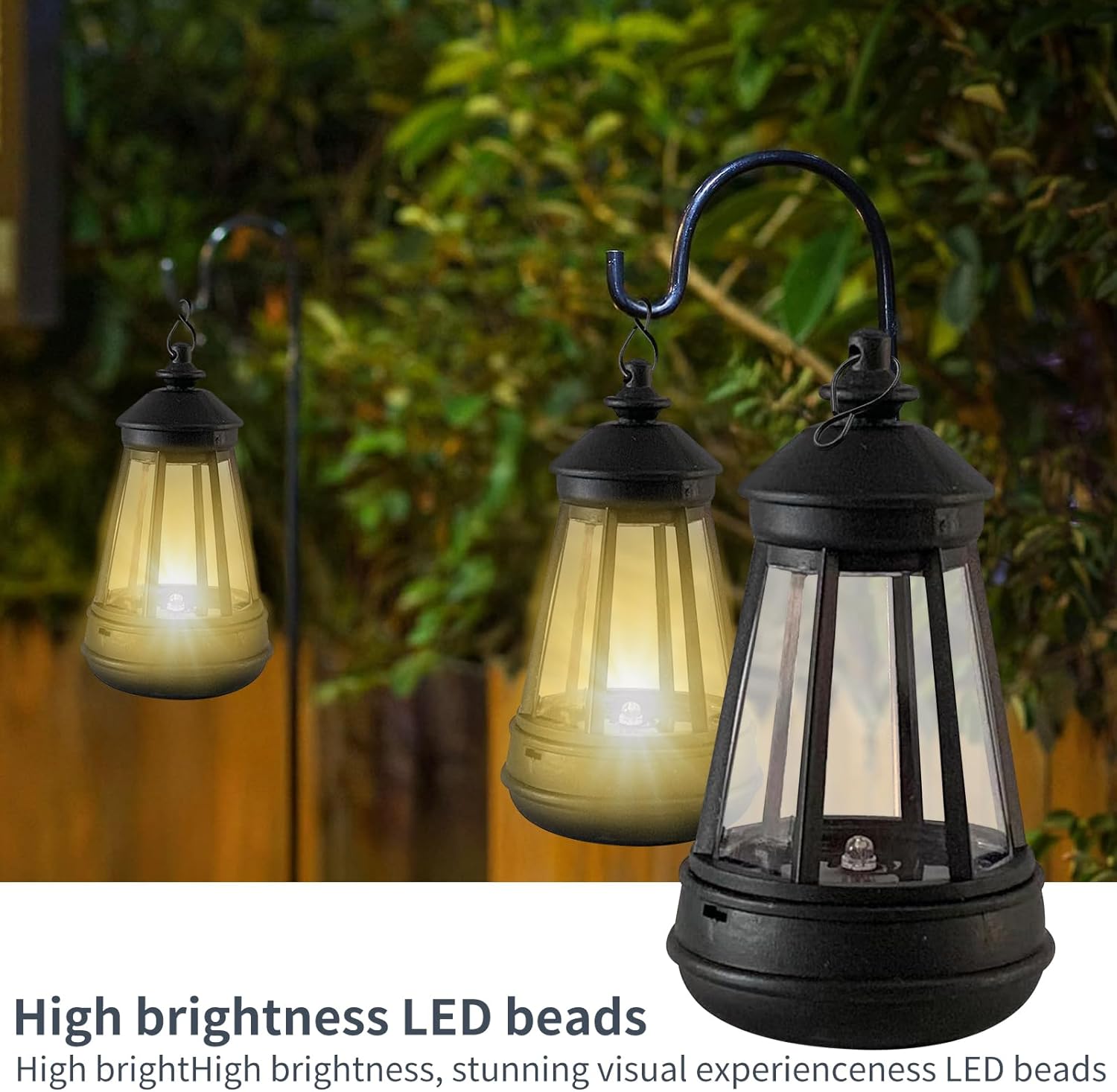 Solar Lantern for Outdoor Statues, Small Chandelier Alternative, Waterproof Solar Lantern for Garden Decoration, 2 Pack,