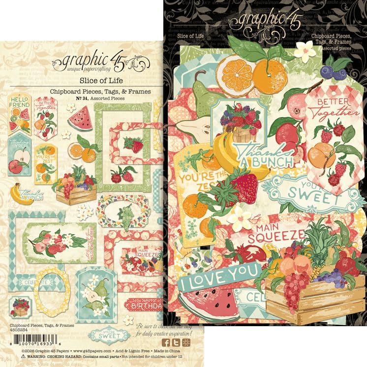 Slice of Life Chipboard Pieces, Tags & Frames