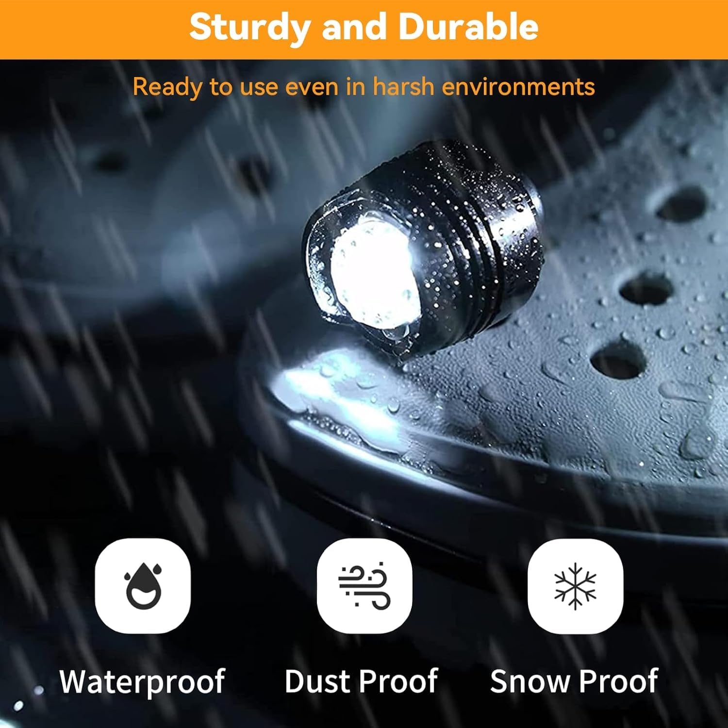 Wiederaufladbare Scheinwerfer für Teller, wasserdichte LED-Taschenlampe für Schuhe, Clip-on-Crock-Lichtanhänger, Zubehör für Camping, Radfahren, Wandern, 3 Lichtmodi, hält 15 Stunden, 2 Stück