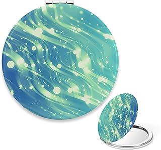 Compact Mirror for Purses, Mint Green Blue Bo...