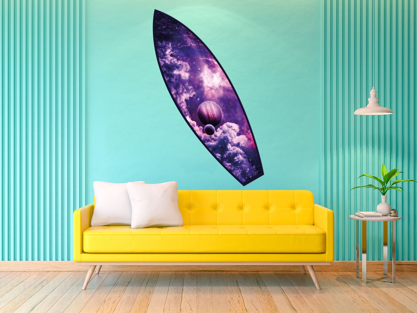 Oedim Tabla de Surf Universo | 100x30cm | Fabricado en Vinilo Adhesivo Resistente y Económico | Pegatina Adhesiva Decorativa de Diseño Elegante