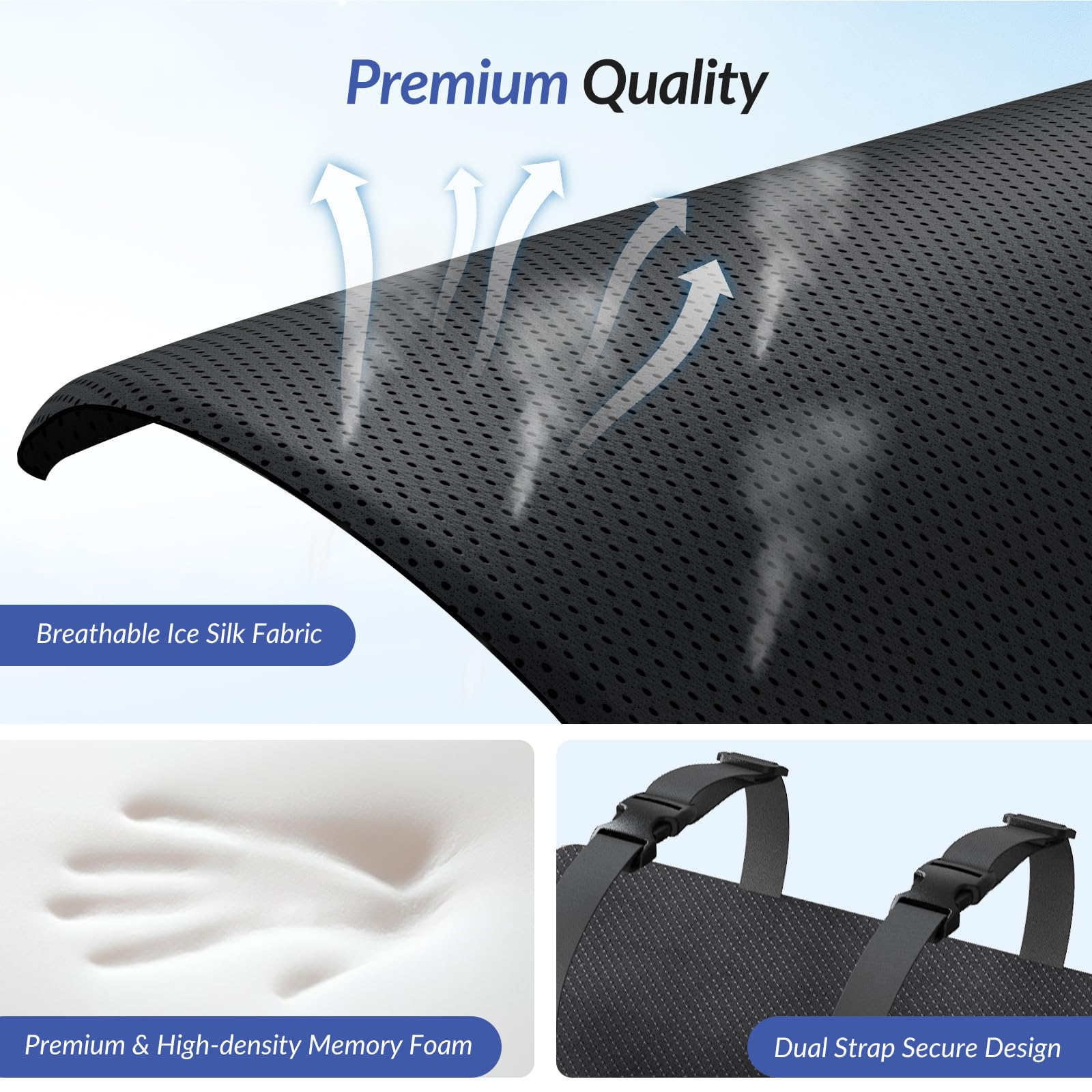 ZIKEE Cuscino Lombare Per Sedia Con Airbag Regolabile | Supporto Ergonomic 4 Zone | Memory Foam Traspirante 45x38x11 Cm - 5