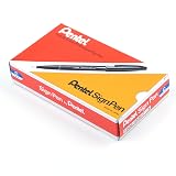 Pentel Sign Pen Fiber-Tipped Pen, Blue Ink, Box of 12 (S520-C) – view 3