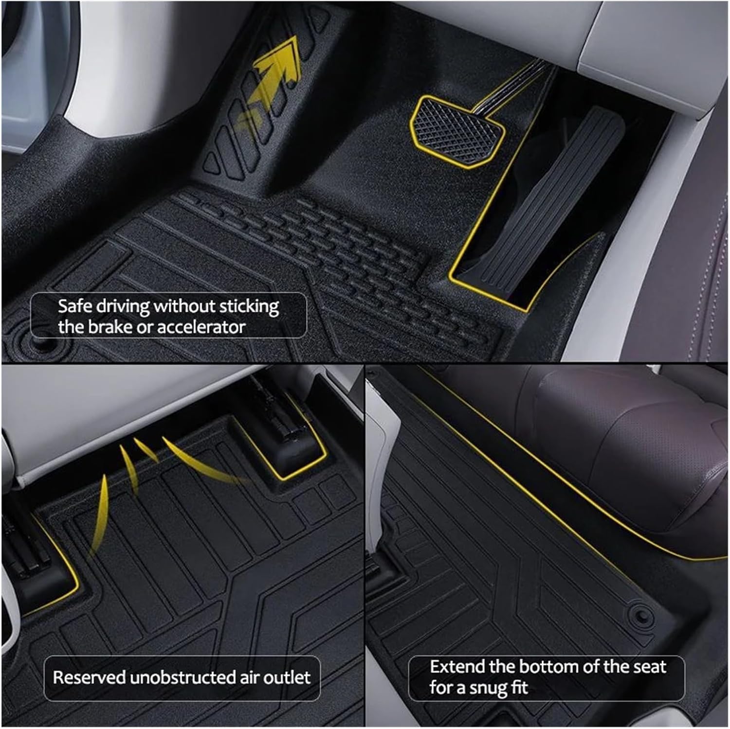 Compatible with Explorer U625 ST 2020~2023 7 Seats Car TPE Floor Mats Mud Carpet Foot Pads Full Set Tappeto Accessories