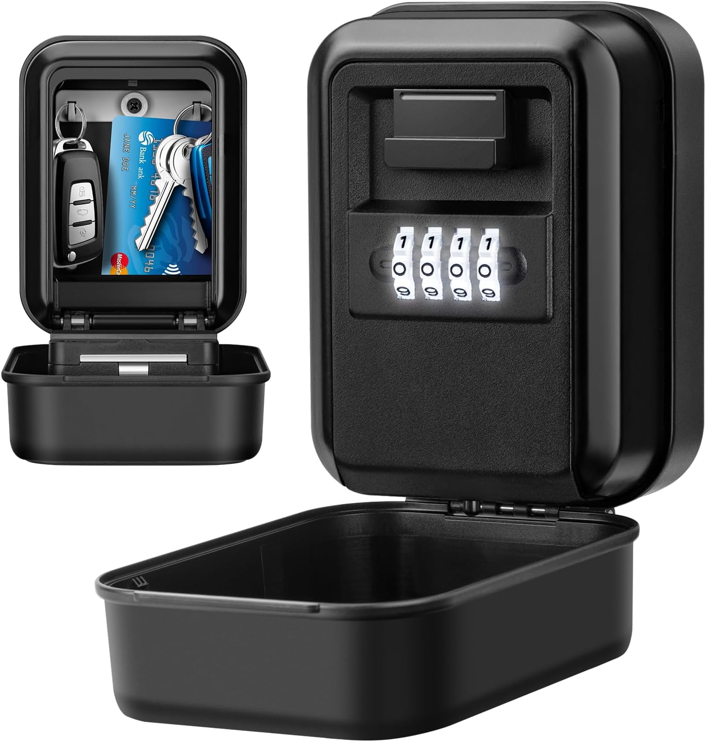 BTNEEU Key Safe Wall Mounted Police Approved Key Box with Light Up Dial ...