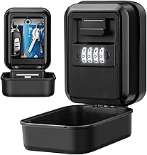 Key Box with Backlit Code Grand Wall Safe with 4 Digits Code Combination External Key Safe for Home Garage Airbnb (Black)