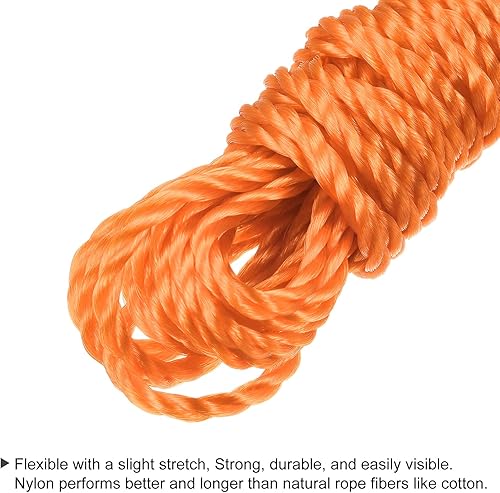 Miniatura 10 de MECCANIXITY Twisted Mason Line - Cuerda de nailon color negro, 26.2 ft26 pies de diámetro de 0.157 in de diámetro para redes, paisajismo, mejoras