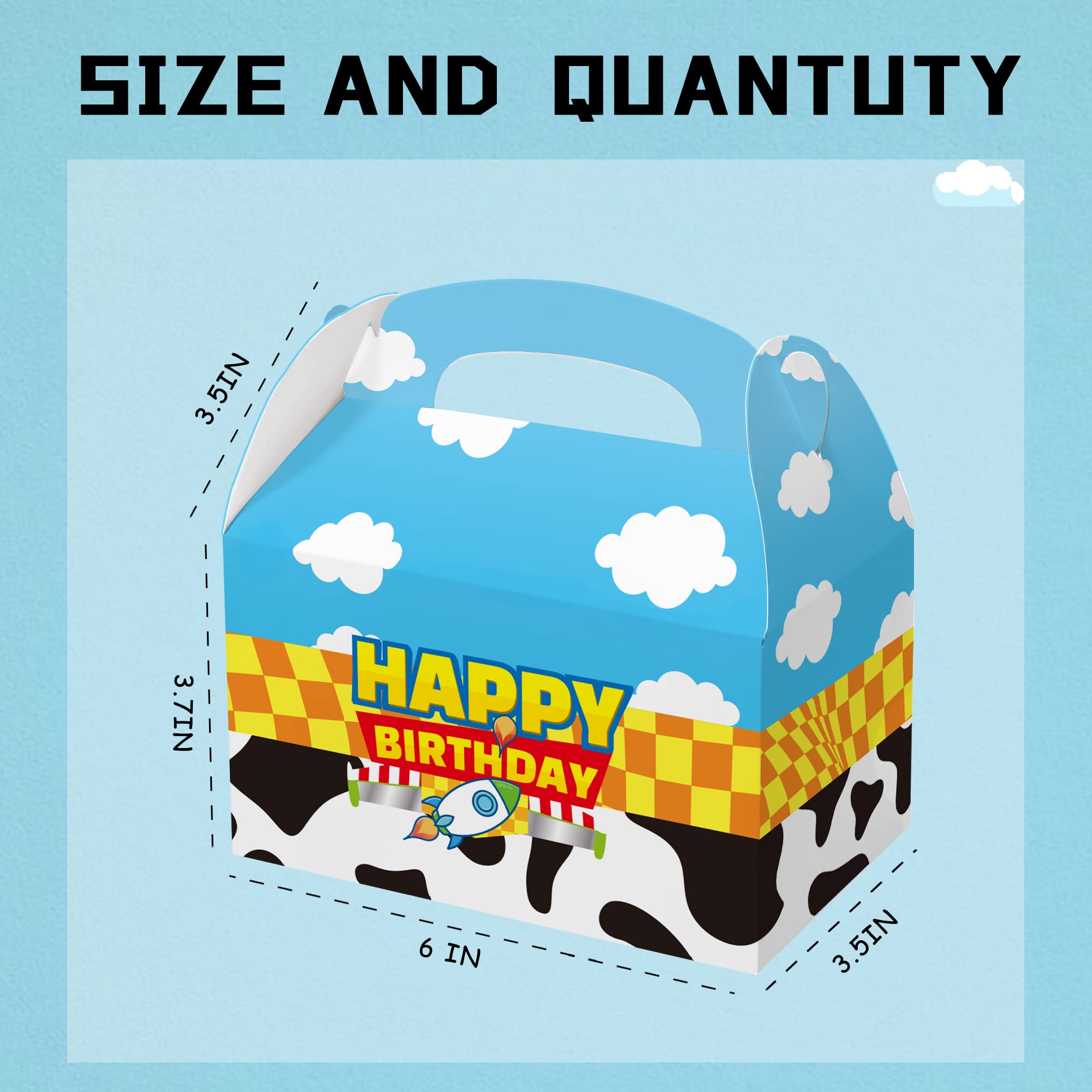 Nabenkalu Cartoon Story Party Boxes 15pcs Toy Inspired gift Goodie bags for Toy Theme Birthday Decoration Kids Boys Girls Party Supplies