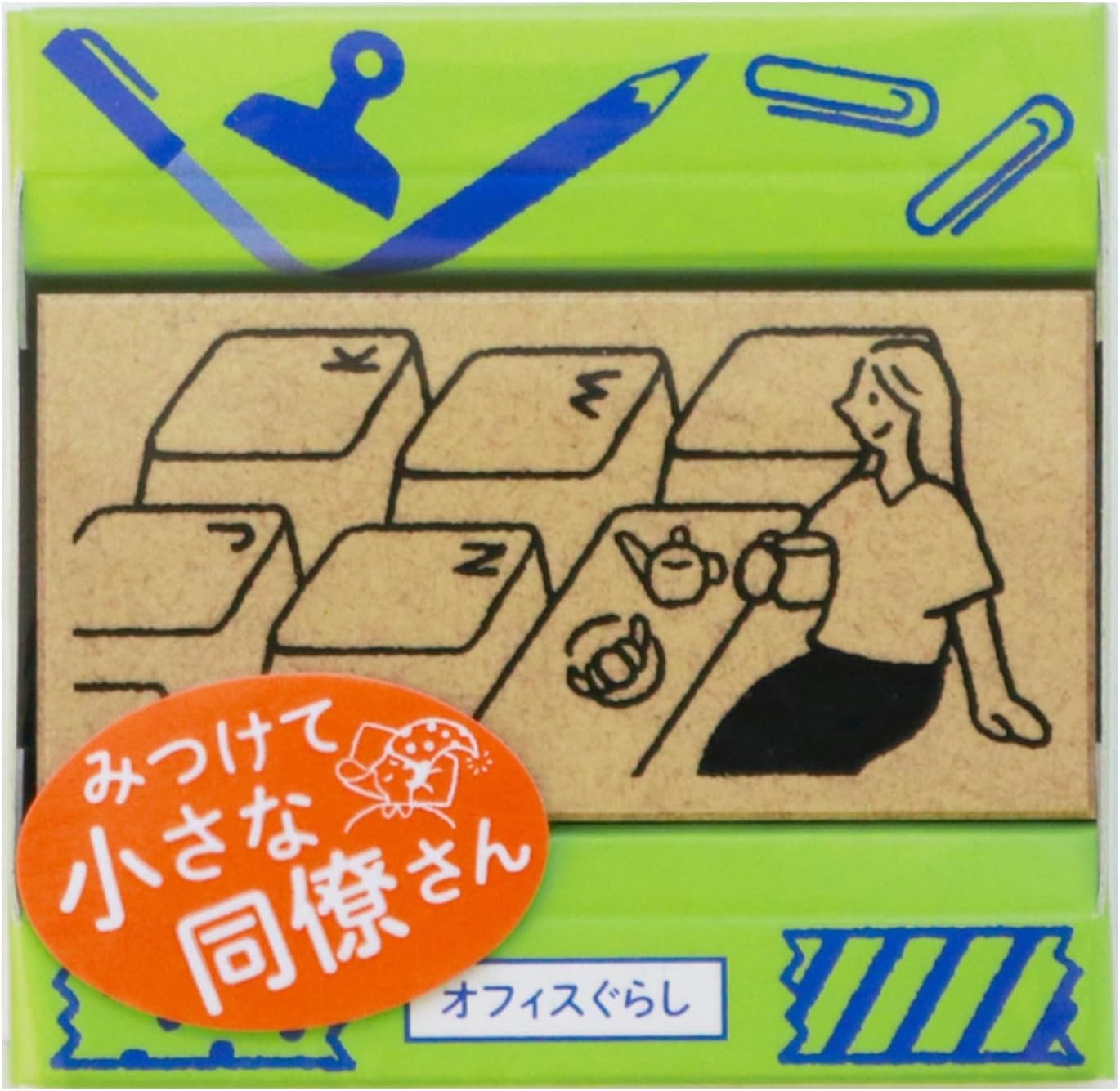 Sanby SKR-OL04 Wooden Stamp Rubber Stamp Office Gurashi Keyboard