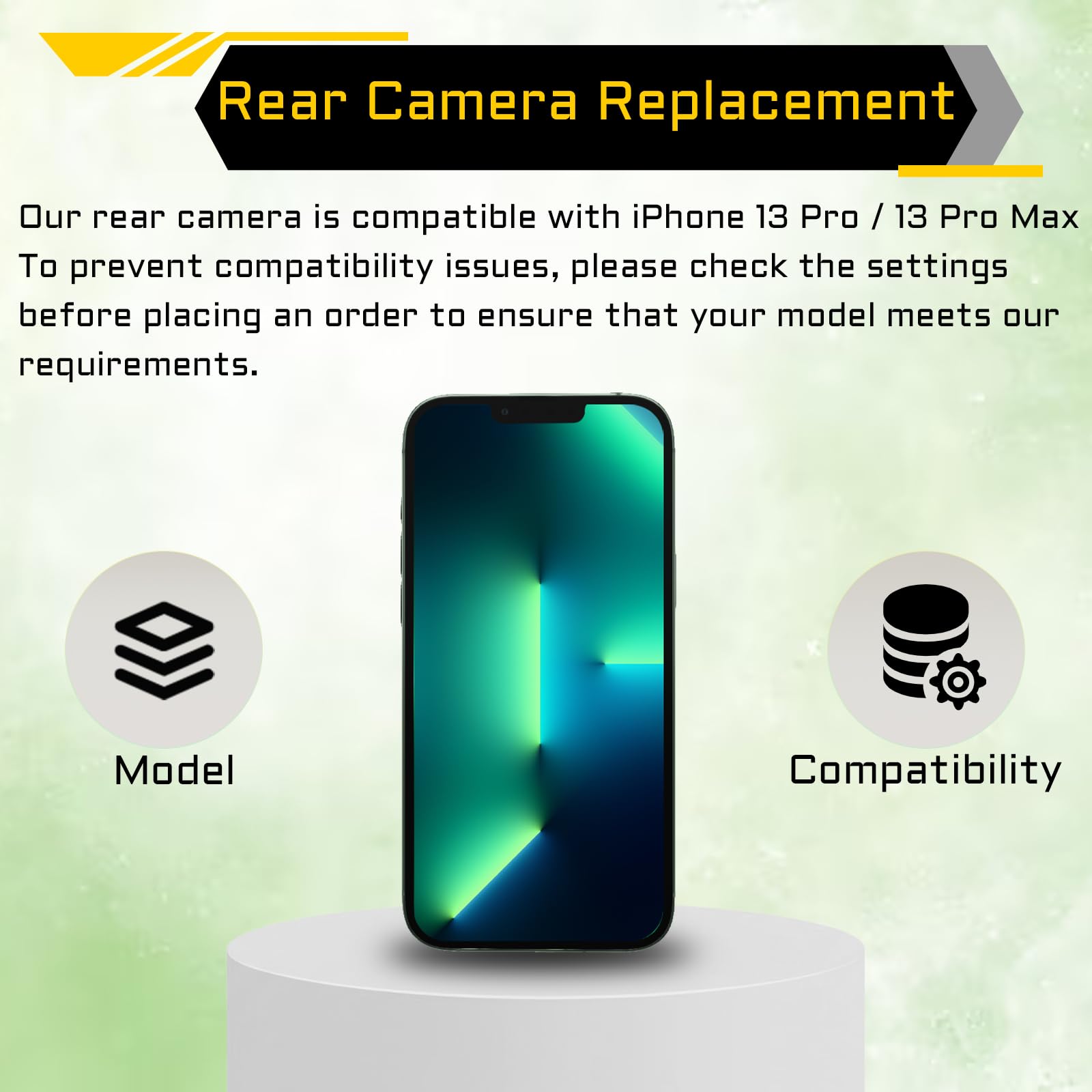 Amazon.com: CYKJGS for iPhone 13 13 Pro Max Main Rear Back Camera