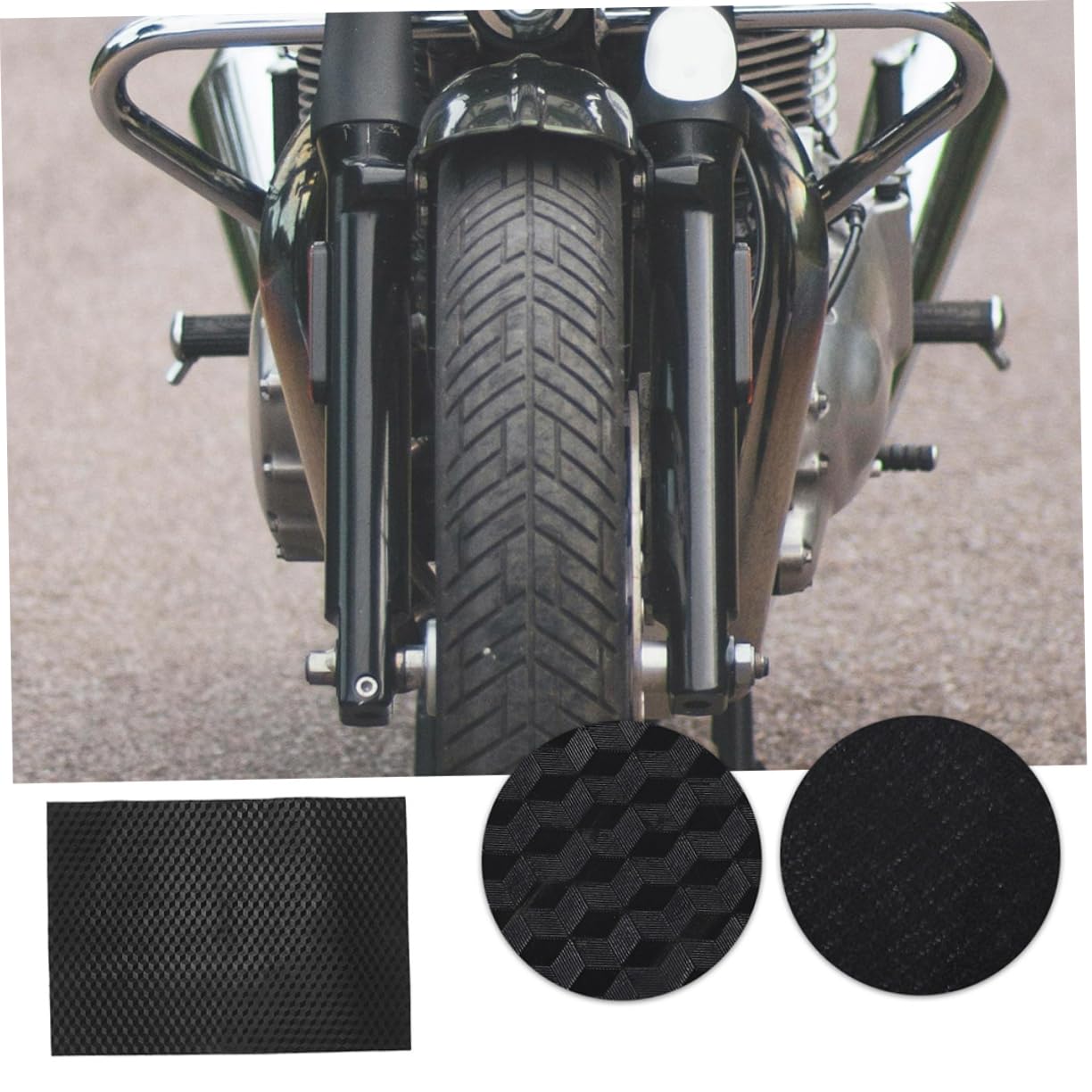 SOLUSTRE Tappetino Poggiapiedi in Gomma Nera per Scooter ed Elettriche, Antiscivolo, Resistente alle Intemperie, Facile da Tagliare