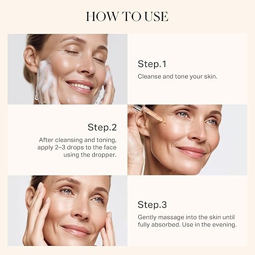 Miniatura 7 de Aceite facial de retinol al 1% con reafirmante, suavizante y brillante, suero de retinol para cara, aceite facial ligero de escualano para líneas