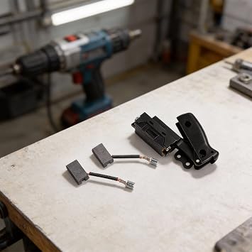 Replacement Switch and Carbon Brushes for DW708 Miter Saw - Compatible with Model Types 3 & 4, Part Numbers 153609-00/381028-02