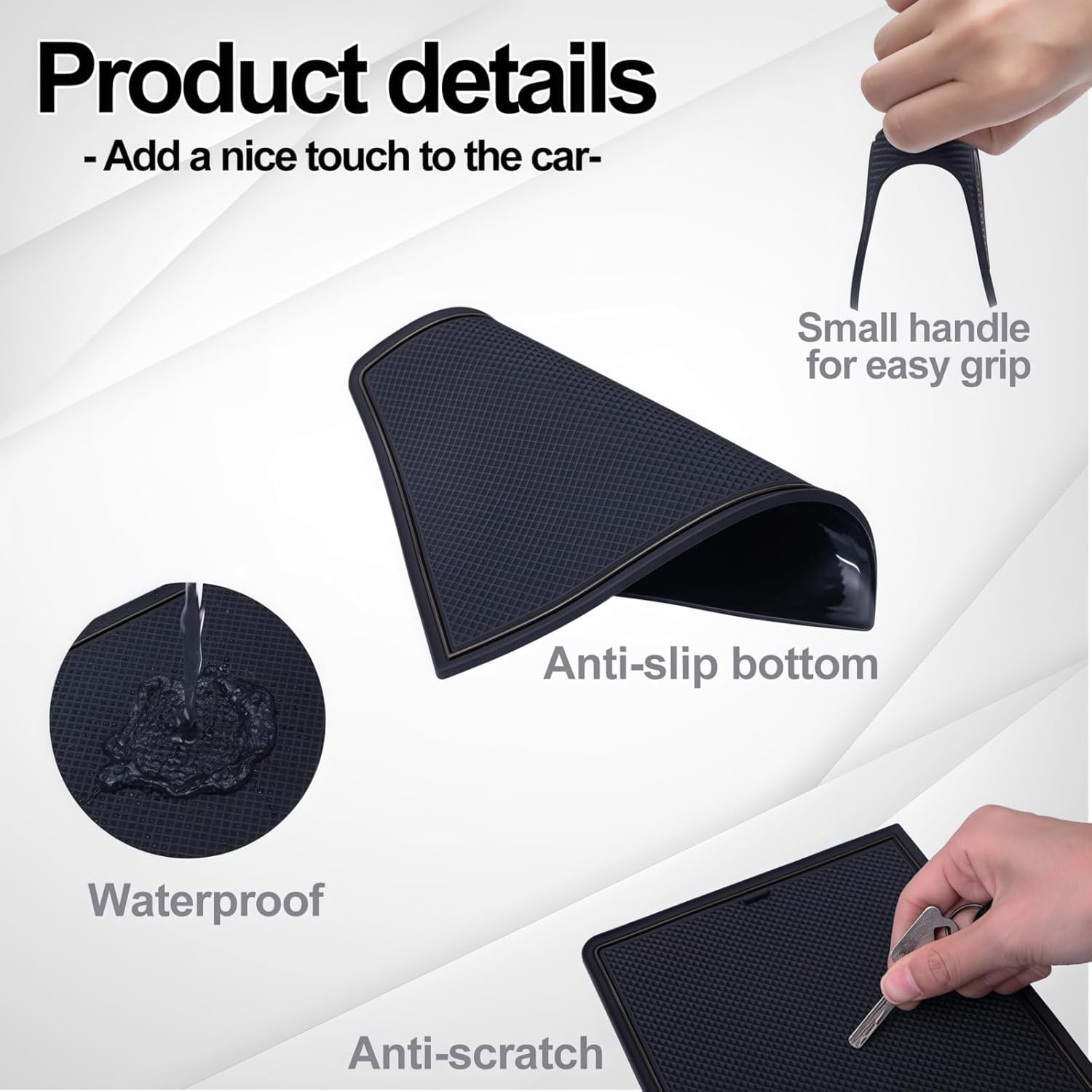 JDMCAR Liner Accessories Compatible with 2025 2026 Toyota 4Runner Accessories, Custom Non-Slip Anti Dust Cup Holder and Door Pocket Inserts Kit (Black Trim) - 14 PC Set