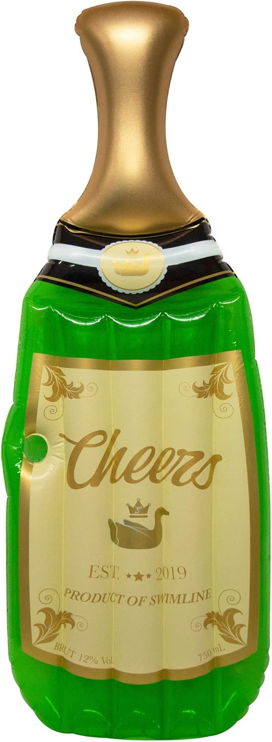 SWIMLINE Inflatable Swimming Pool Float Lounger Raft Mattress, Cheers Bubbly Champagne, Green