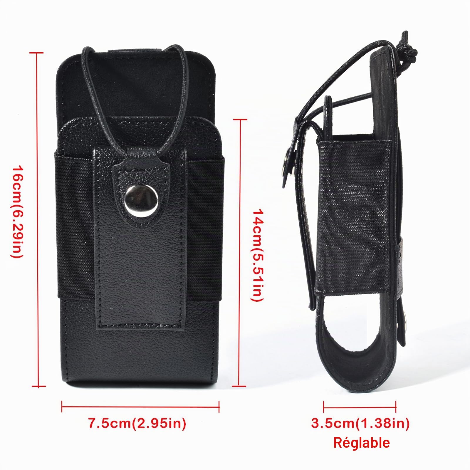 UAYESOK Pochette pour Talkie-Walkie,Porte Radio Molle Tactique, étui Cuir Radio Réglable pour Gilet pour Baofeng Kenwood President Icom Midland Yaesu Motorola DP1400 CP040 GP88 DP4400