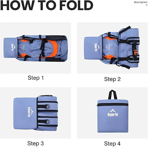 Miniatura 34 de Venture Pal - Mochila de 40 L, ligera y plegable, para senderismo y viajes A5-negro