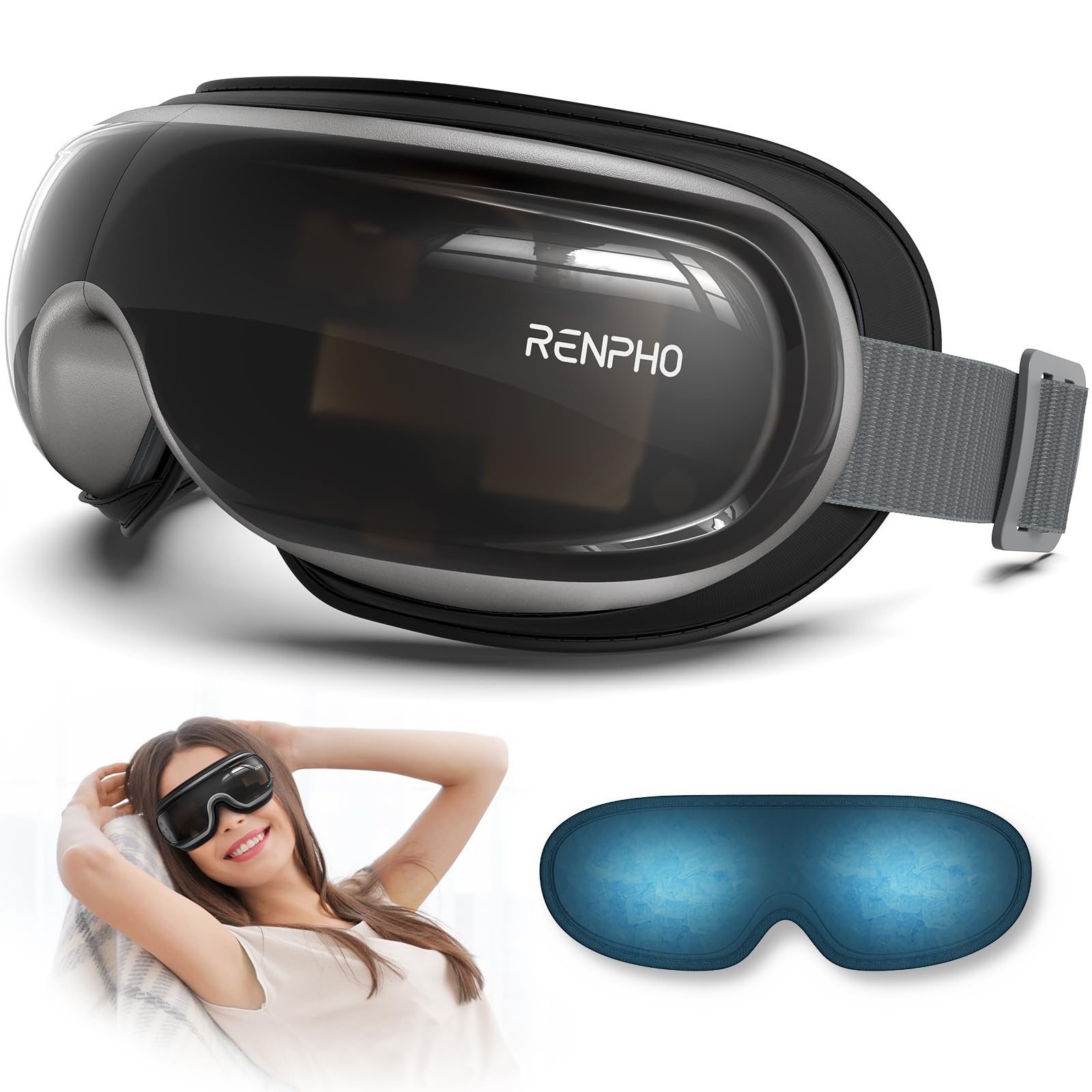 RENPHO Eyeris 3 Augenmassagegerät mit Wärme, Bluetooth & Luftdruck – Entspannung für Augenmüdigkeit, Trockene Augen & Kopfschmerzen