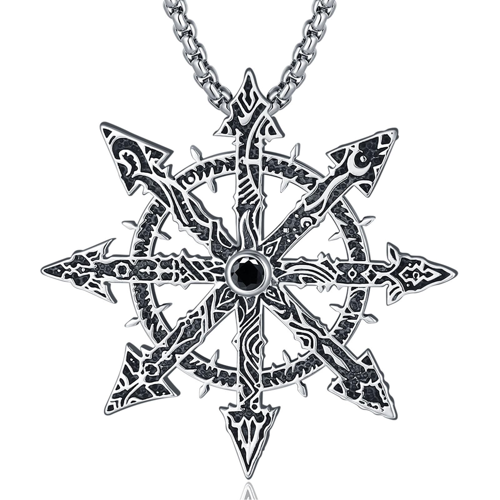 Collier Harmony Ball Wiccan Argent 925 - Pendentif Nœud De Sorcière Triple Lune Avec Chaîne 61cm, Bijou Vintage Ésotérique Pour Femme