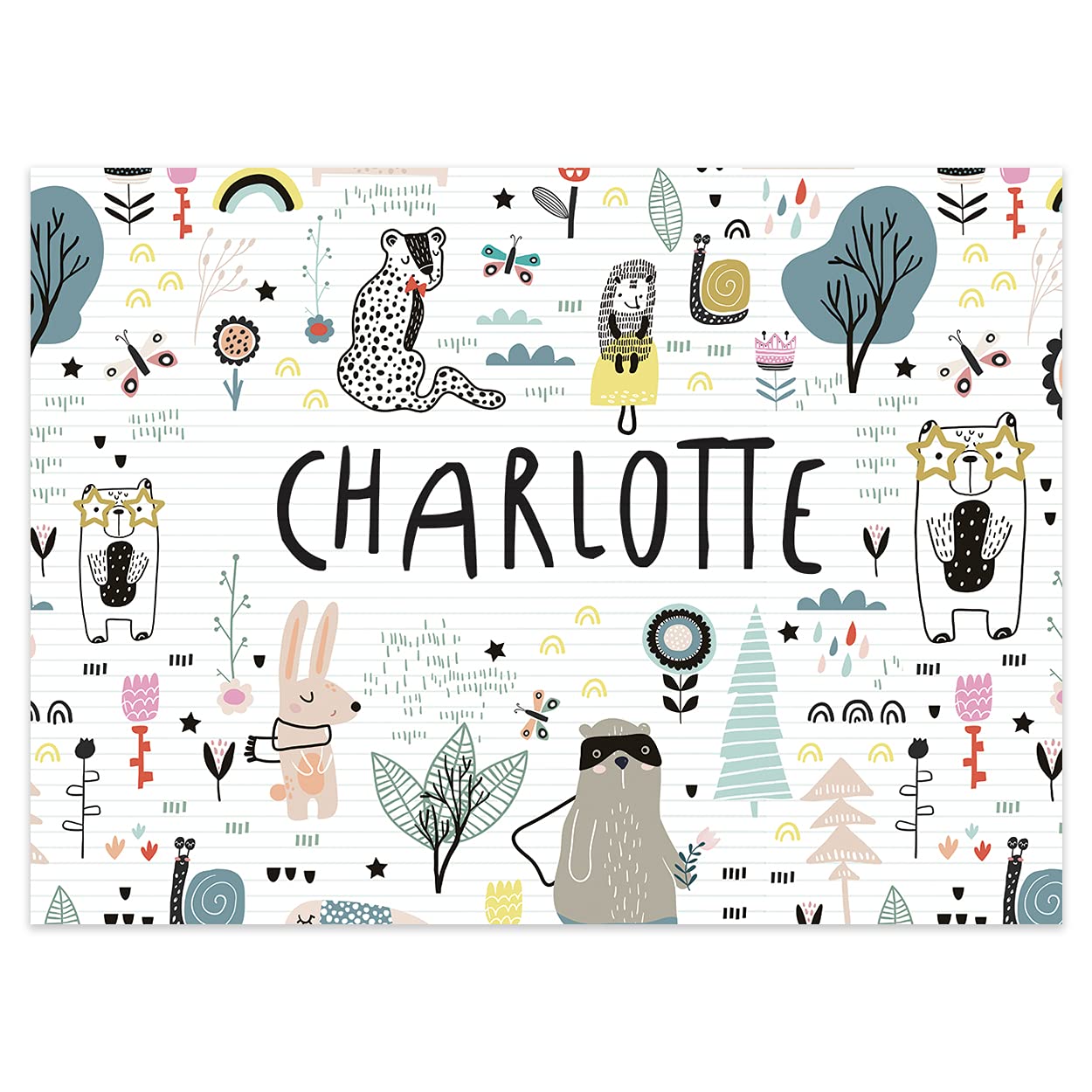 Paper Themes Play Mat - Kids Playdough & Arts & Crafts Splash Mat (Abstract Animals, XL 150 x 110 cm)