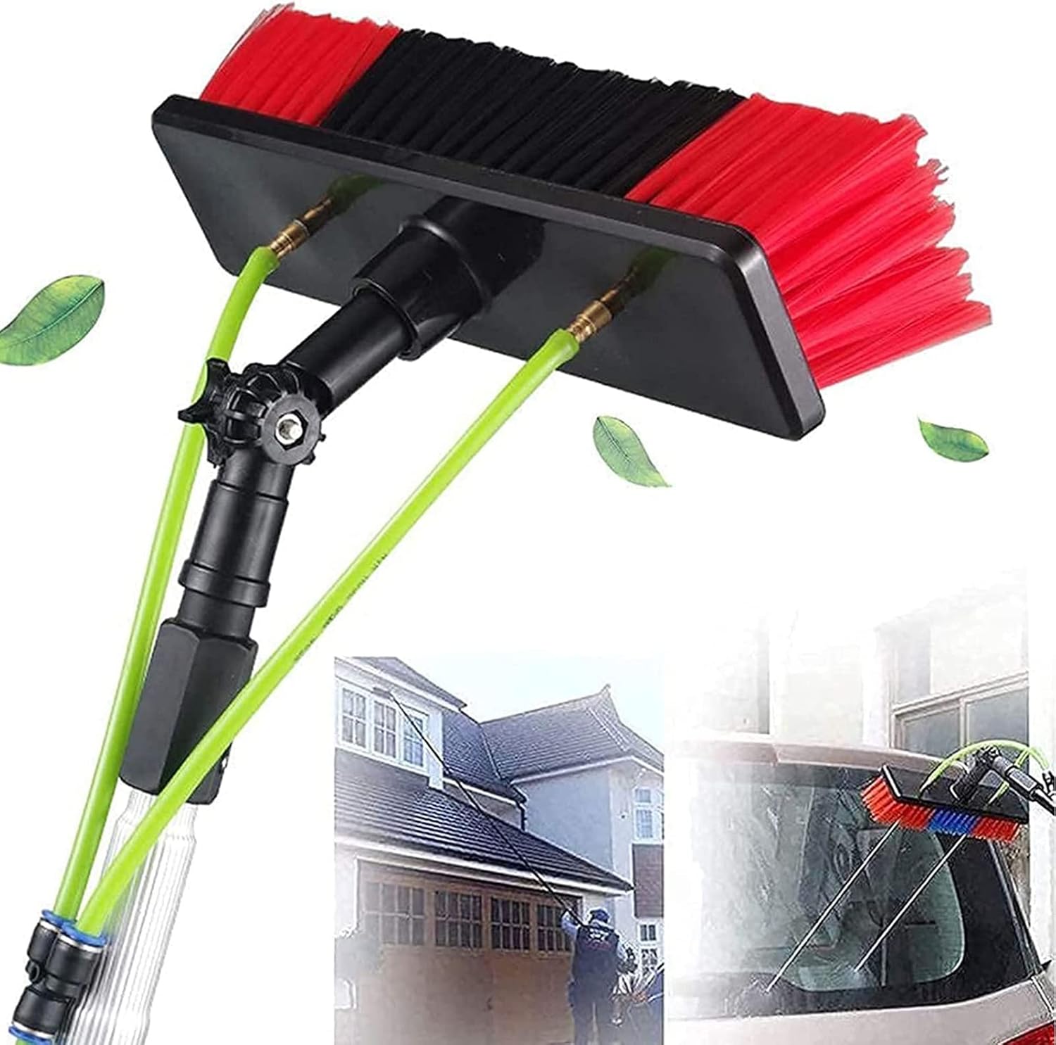 Telescopic Extension Pole Cleaning Kit - 7m Outdoor Window Cleaner & Solar Panel Washing Tool with 30cm Brush Head for Effortless Photovoltaic Panel & Truck Cleaning