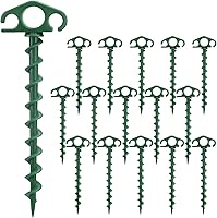 Vista 28 de Estacas de Anclaje para Tienda de Campaña Atornillables, Paquete de 6 Estacas de Arena para Playa de 9.4 Pulgadas, Clavijas Espirales Resistentes