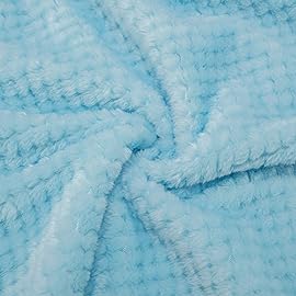 Fuzzy Throw Blanket, Plush Fleece Blankets for Adults, Toddler, Boys and Girls, Warm Soft Blankets and Throws for Bed, Couch, Sofa, Travel and Outdoor, Camping (4060, Ice Blue)