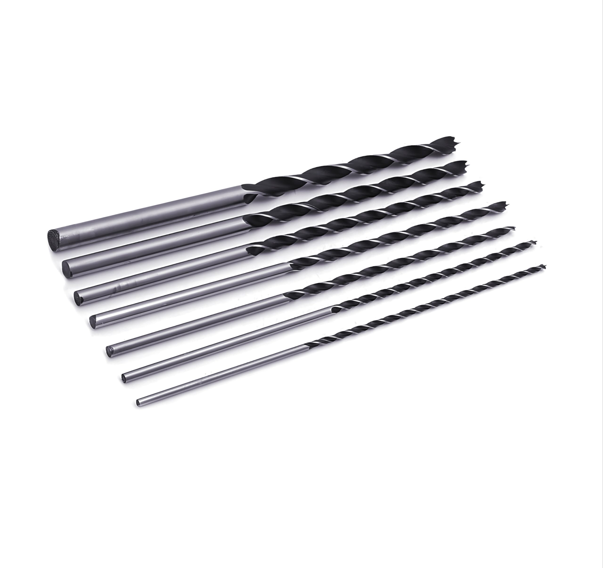 Juego de 7 brocas para madera extra largas (4-12 mm, 300 mm de longitud)