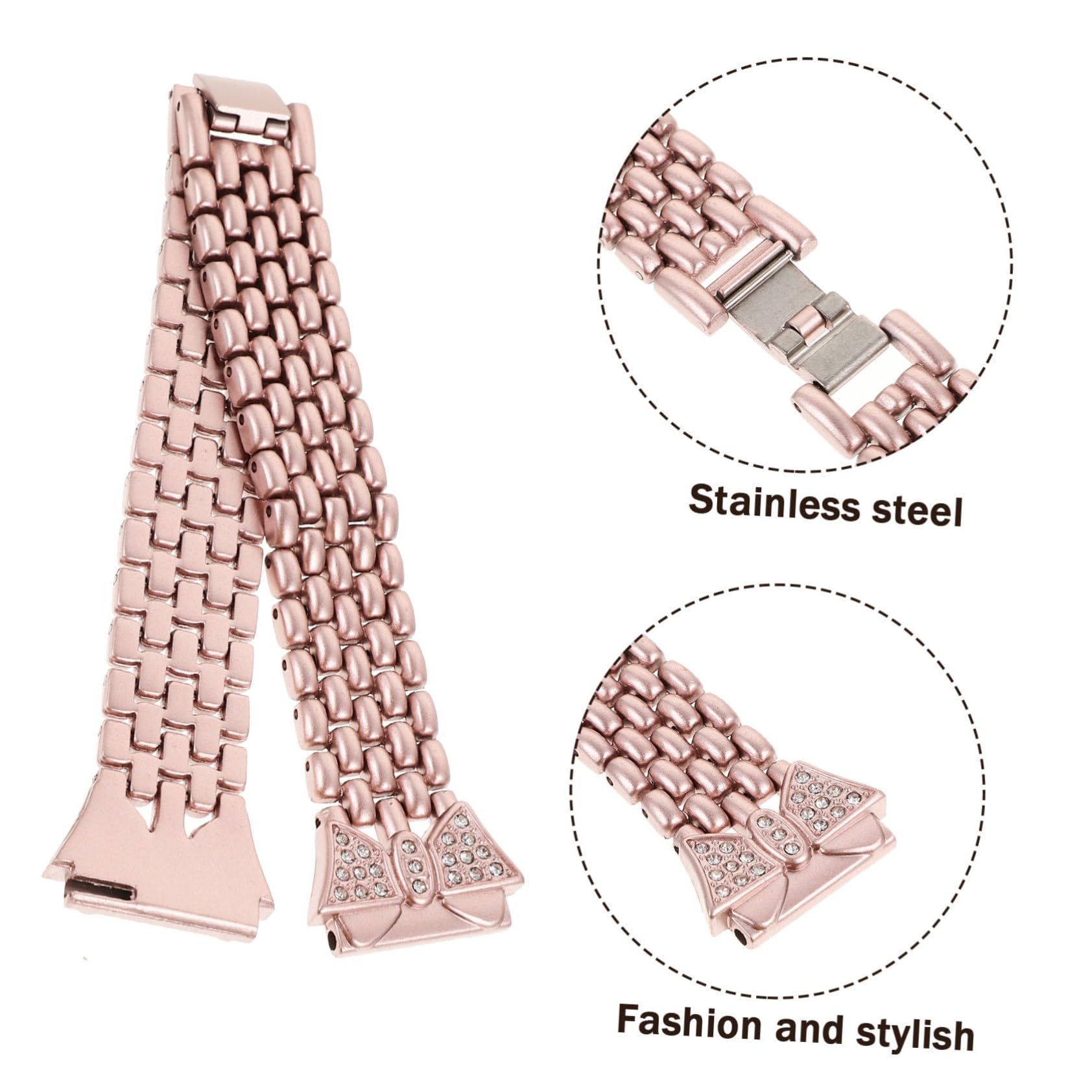 UPKOCH Reemplazo De Correa De Reloj Inteligente Diamantes De Imitación Pulsera Inteligente Reemplazar Correa De Reloj De Acero Inoxidable Correa De Reloj De Metal Pulsera Para Reloj Caja