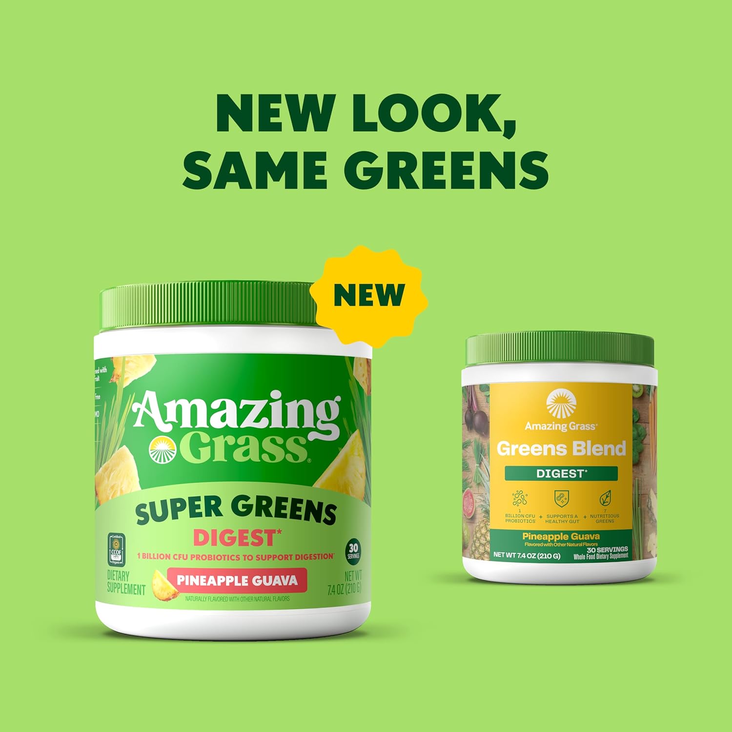 Amazing Grass Greens Blend Digest: Super Greens Powder Smoothie Mix for Digestion Support with Organic Spirulina, Chlorella, Beet Root Powder, Digestive Enzymes & Probiotics, 30 Servings - Image 3