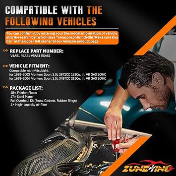 V4A51 R4A51 V5A51 R5A51 Transmission Master Rebuild Kit Overhaul Kit Compatible with Mitsubishi Montero XLS Pajero Sport 3.0L 3.5L