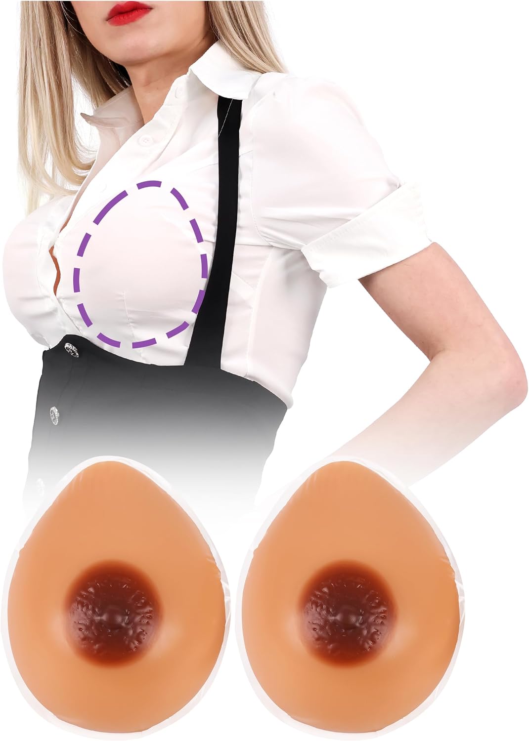 Silicone Breast Forms Self Adhesive Mastectomy Prosthesis Crossdressing Breast Fake Boobs Transgender, 1 Pair