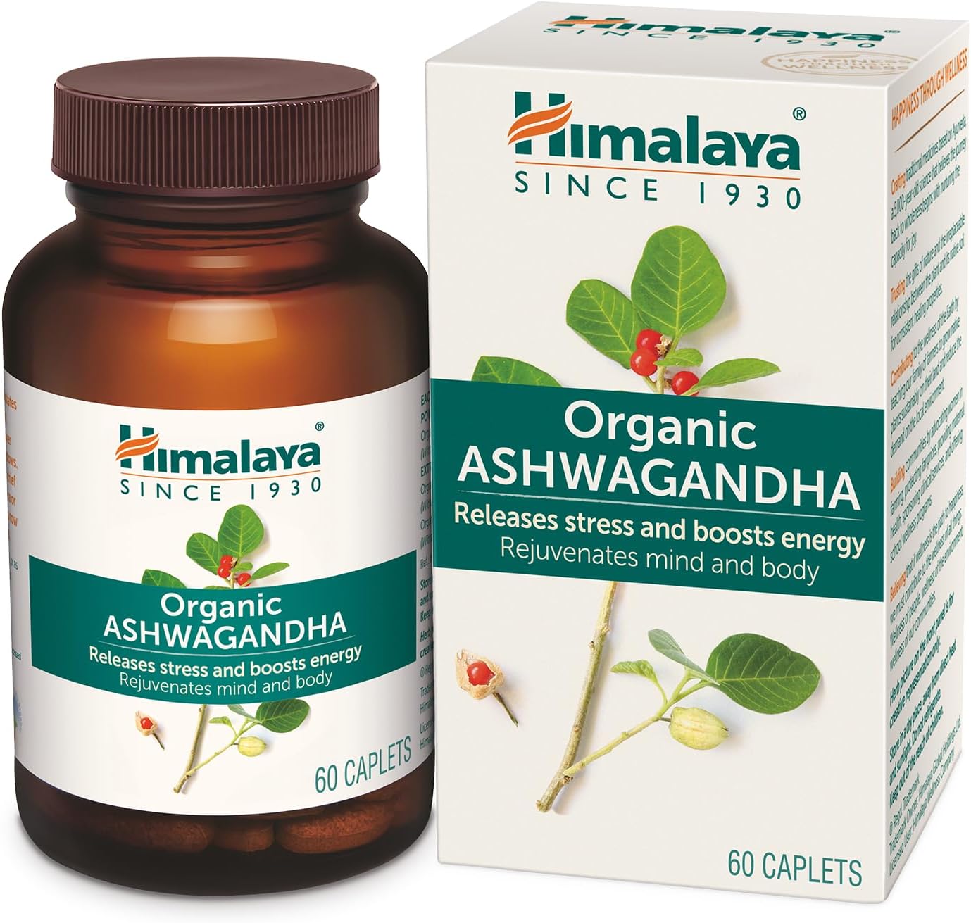 Himalaya Organic Ashwagandha 670Mg |Helps Release Stress | Rejuvenates Mind And Body | General Wellness | Tablet, Pack Of 60