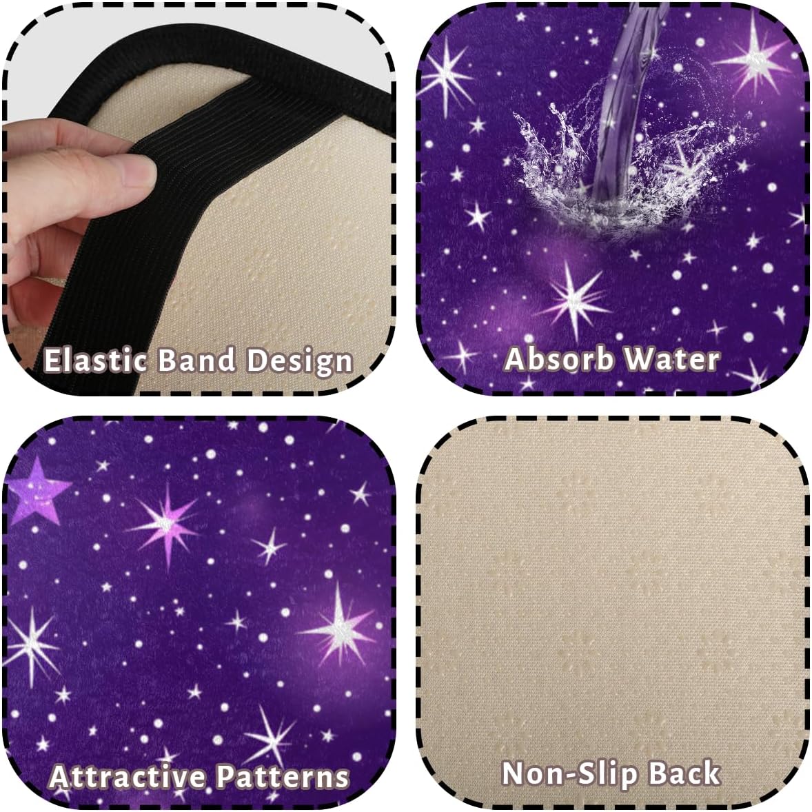 Car Center Console Cover Pad, Arm Rest Cover for Cars Accessories Cute, Printing Car Armrest Covers Protector for Car Armrest Storage Box, Auto Accessories Interior Universal Fit (Purple Starry Sky)