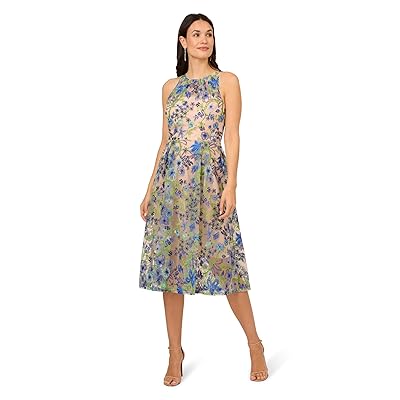 Adrianna Papell Embroidered Fit and Flare Women