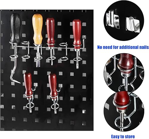 Miniatura 2 de SPEEDWOX 7 piezas de tablero de clavijas para destornillador, ganchos surtidos para multiherramientas, organizador de herramientas de doble anillo,