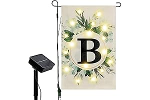 Monogrammed Letter B Lights Solar LED Spring Garden Flag: A Beacon of...